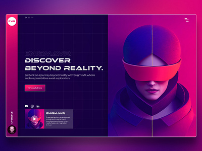 EnigmaVR - Landing Page Design design discover figma future futuristic gaming graphic design landing page landingpage midjourney mordern design photoshop uiux vr web design