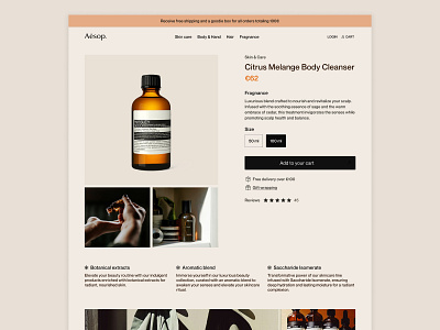 E-Commerse shop for Aesop ui visual design webdesign