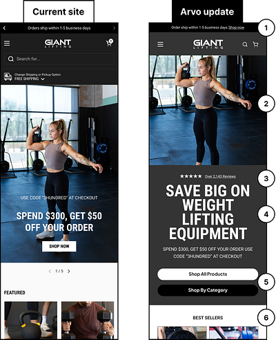 Giant Lifting | CRO conversion rate optimization cro equipment fitness giant gym healthy lifestyle lifting ui ux web design website workout