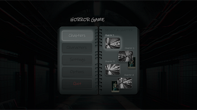 Horror Game Main Menu branding design graphic design illustration typography ui ux vector