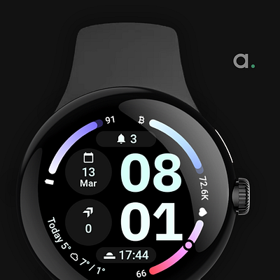 Arcs D5: Wear OS 4 watch face amoled watch faces android app graphic design pixel watch ui watch app watch faces wear os wearable