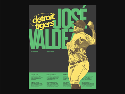 Jose Valdez detroit tigers Poster baseball graphic design minimalism poster