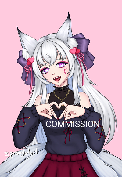 Half body commission for Valentine's Day commission digitalart illustration