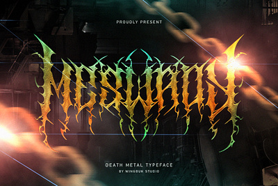 Meswady - Death Metal Font apparel band black metal custom typeface dark death metal font heavy metal metal metal band metal font metal logo metal typeface poster typeface