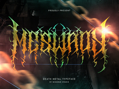 Meswady - Death Metal Font apparel band black metal custom typeface dark death metal font heavy metal metal metal band metal font metal logo metal typeface poster typeface
