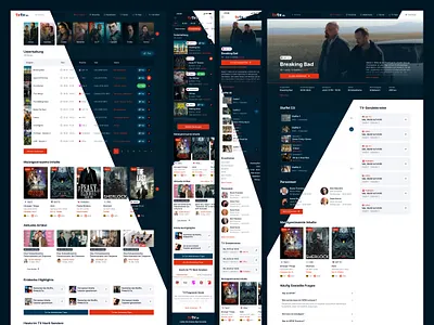 tvtv.de clean design dark light mobile design ott prototyping tv tv app tv series ui ui design user experience user interface ux ux design wireframing