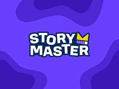 Story Master - Logo Concept ai app brand identity branding crown figma fun icon language learning letter m logo master minimal purple story