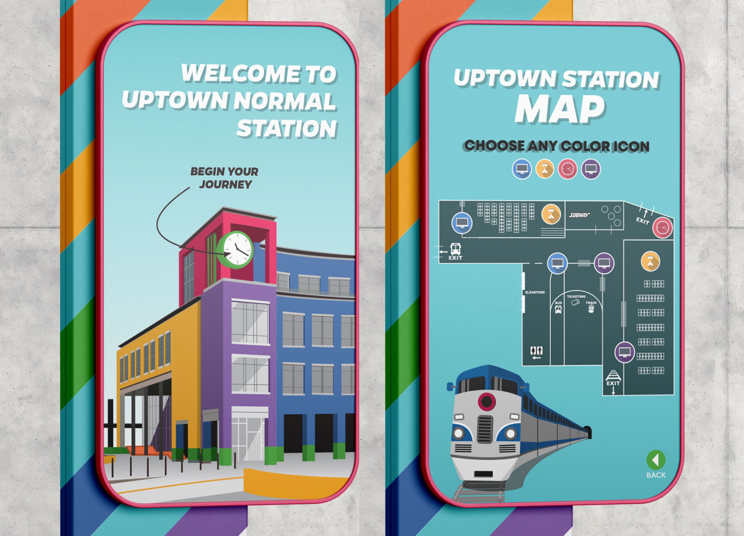 Uptown Station - UI/Interactive Signage animation graphic design illustration illustrator interactive signage ui