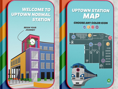 Uptown Station - UI/Interactive Signage animation graphic design illustration illustrator interactive signage ui