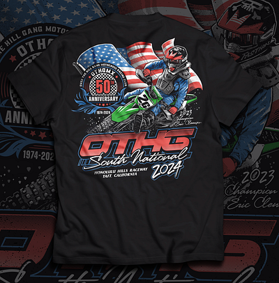 OTHG South National branding design dirtbike drawing graphic design illustration motocross screenprint
