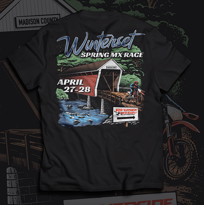 Winterset Spring MX Race branding design dirtbike drawing graphic design illustration motocross screenprint