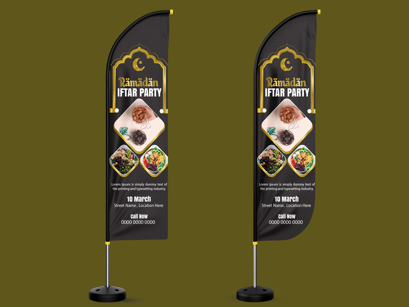 Ramadan Iftar Wave Flag Design by Graphic Aerial on Dribbble