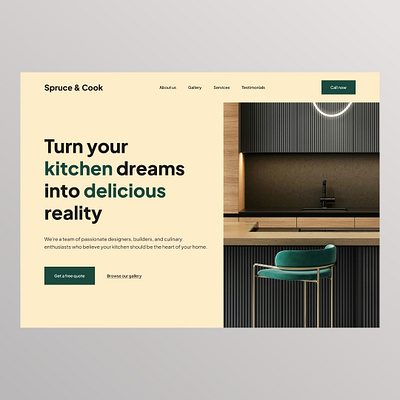 Turn your kitchen dreams into delicious reality design header hero qeb ui ux website