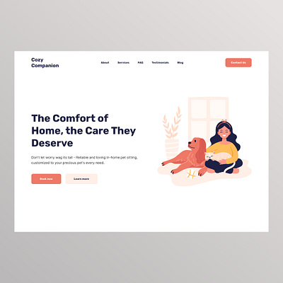 The Comfort of the Home, the Care They Deserve design hero illustration ui ux website
