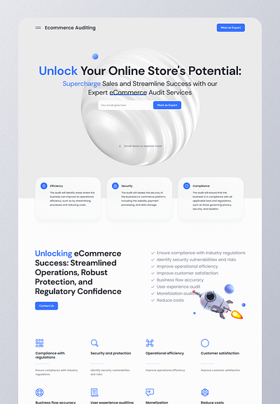 Ecommerce Auditing landing page 3 landing page ui user interface ux web design