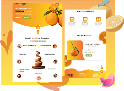 Captivating Landing Page Design for Orange Enthusiasts adobe xd android app app design branding design food app graphic design illustration ios app iphone app landing page logo ui web design website