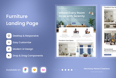 Harmony Home Creations - Furniture Landing Page V1 furniture interior landing layout mansion page ui ux website