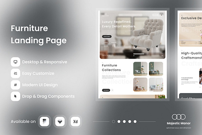 Majestic Manor - Furniture Landing Page V1 furniture interior landing layout mansion page ui ux website