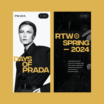 Prada RTW Spring 2024 Campaign Concept ai design minimalist mobile prada ui ui design user interface ux design
