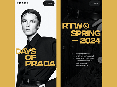 Prada RTW Spring 2024 Campaign Concept ai design minimalist mobile prada ui ui design user interface ux design