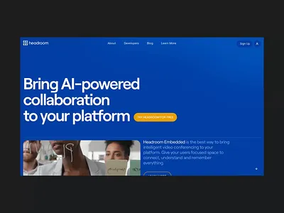 Headroom website ai collaboration headroom meeting min minimal ui website