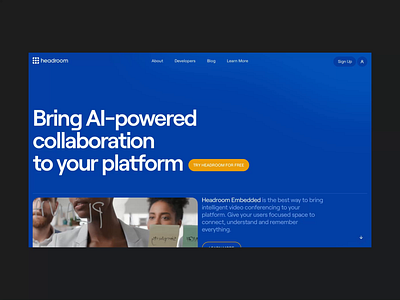 Headroom website ai collaboration headroom meeting min minimal ui website