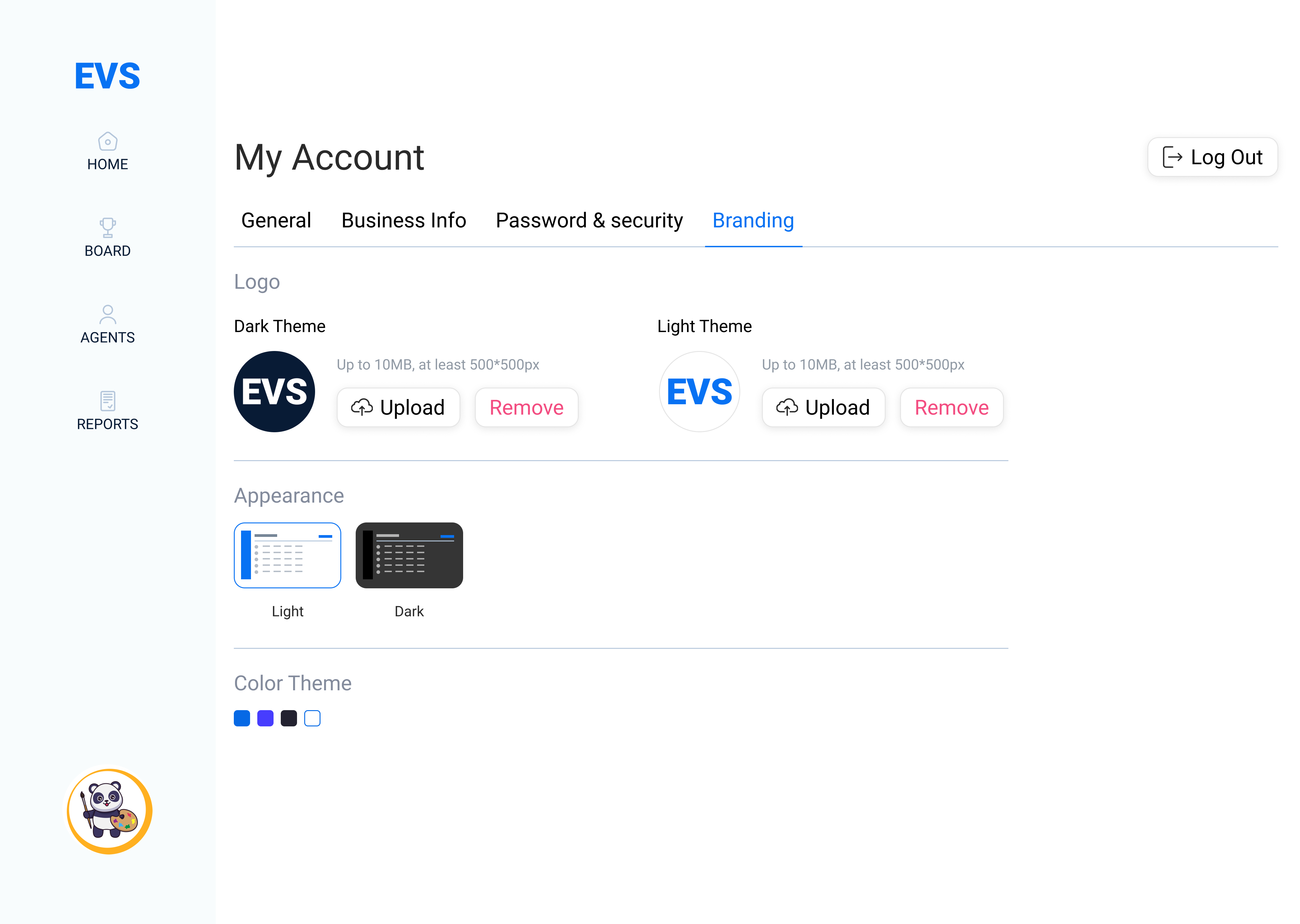 Account Customization - Web App(B2B) ui web