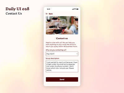 Daily UI 028: Contact Us dailyui design figma mobile ui uidesign