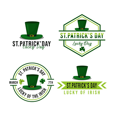 Logo Design Set Collection Happy St.Patrick's Day vintage brand identity company design logo design minimalist modern patricks day retro shamrock vintage