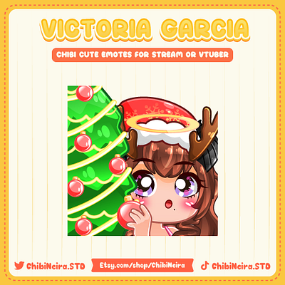 ❄️🎄Girl Emotes with Santa Hat 🧑‍🎄🎄 animation concept art custom emotes cute emotes design digital artwork discord emotes graphic design illustration kick emotes motion graphics personalized emotes twitch emotes ych emotes