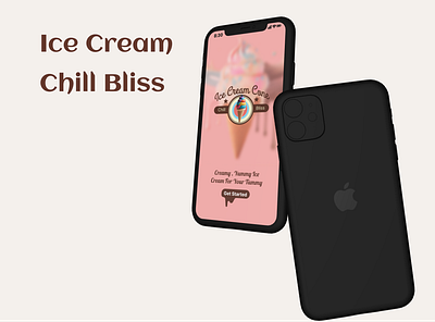 Ice Cream Mobile App UI desi logo ui