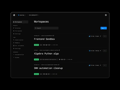 Daytona dashboard V1.1 code dashboard developer layout product ui web