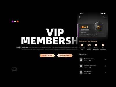 Insurance VIP member - Mobile app 3d app design mobile ui ux