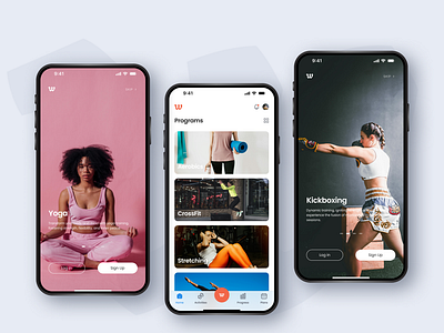 Wellfit - Training and Fitness App UI / UX app boxing design fight fitness gym inspiration interaction mockup phone power screen training ui ux vibrant