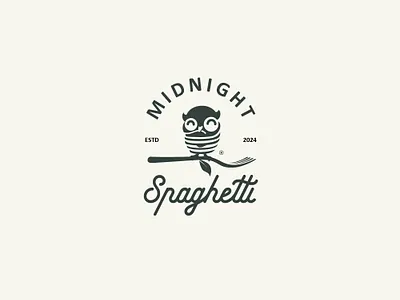 midnight spaghetti abstract branding brandmark design illustration lettering logo logotype wordmark