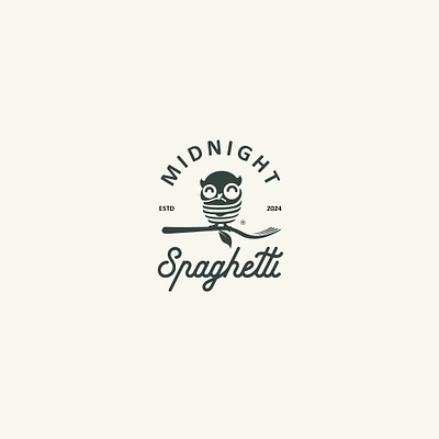 midnight spaghetti abstract branding brandmark design illustration lettering logo logotype wordmark