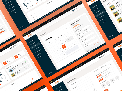 Admin Panel Design- Houseboat Booking admin adminpanel bookings branding calendar design grapg management orange reservation ui webdesign