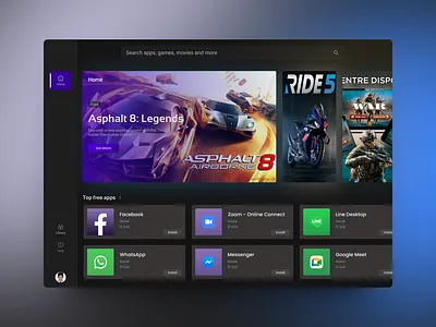 Microsoft AppStore UI Re-design app design illustration landing page landing page desing ui ui design ui desing