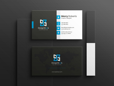 Elegant minimal black and white business card advertising branding graphic design trend