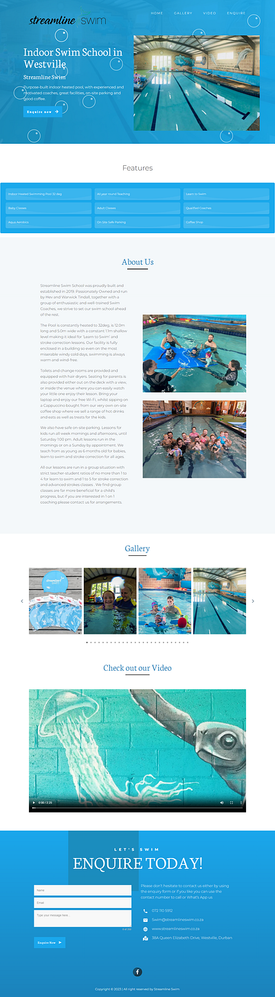 Swimming School website design using WordPress elementor pro elementor website landing page landing page design ui ui design web design website website design website ui wordpress wordpress design wordpress website