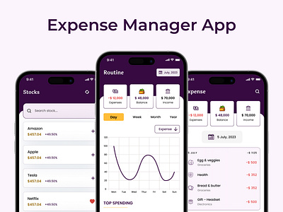 Expense Manager App uiux design mobile application