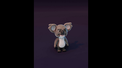 Cartoon Koala Animated Low-poly 3D Model 3d 3d model animated koala 3d model animation cartoon koala cartoon koala 3d model graphic design koala koala 3d model low poly motion graphics pbr rigged koala 3d model stylized koala stylized koala 3d model