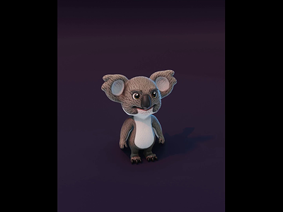 Cartoon Koala Animated Low-poly 3D Model 3d 3d model animated koala 3d model animation cartoon koala cartoon koala 3d model graphic design koala koala 3d model low poly motion graphics pbr rigged koala 3d model stylized koala stylized koala 3d model