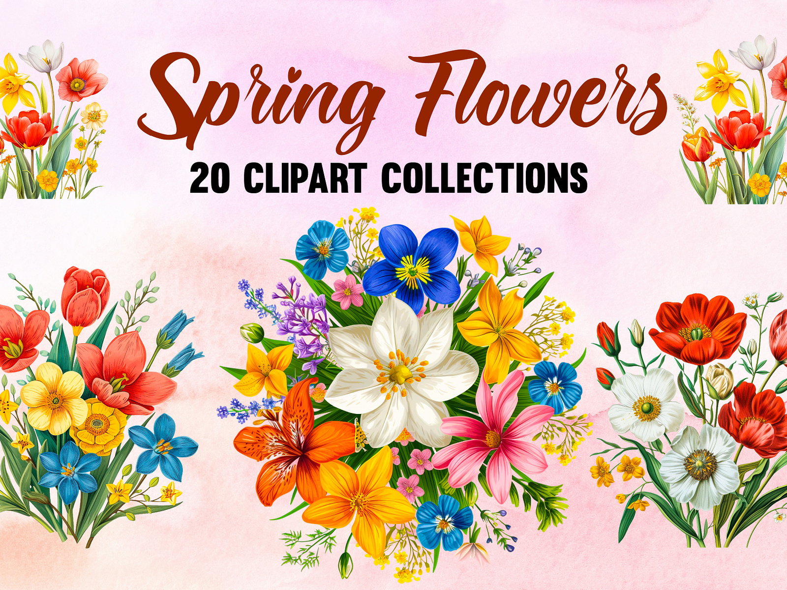 Spring Flowers Clipart Bundle By Ahir Abrar On Dribbble