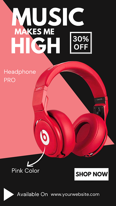 Headphone Product Poster Design branding graphic design