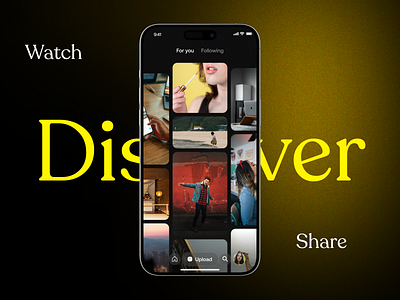 Seek - Watch, discover and share design illustration interface ios material mobile pinterest share slide social