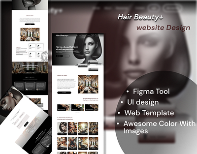 "Hair Beauty+" - Beauty care Web figma template ui