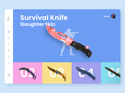 CS:GO Knife Marketplace Concept Design colors counter strike cs:go gaming knife marketplace product page ui uiux user interface ux vibrant web design website