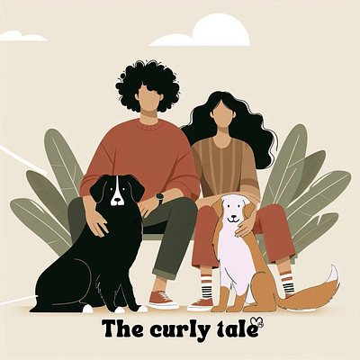 The curly tales flat character graphic design illustration motion graphics