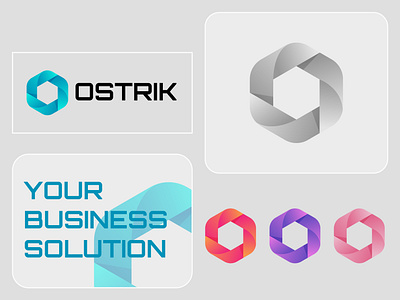 OSTRIK Business Logo Design 3d logo abstract logo agency brand brand identity branding business gradient logo logo logo animation logo design logo maker media saas software ui ux